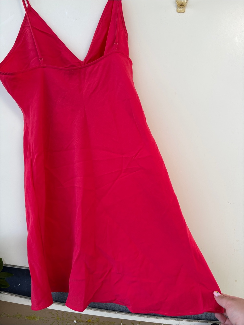 Zara Hot Pink Ruched V-Neck Cami Dress - Picture 8 of 9